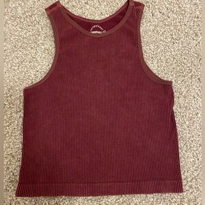 onestepup - burgundy yoga top